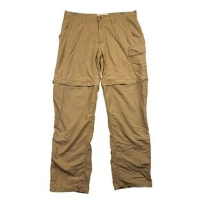 Mountain Khakis Zip Off Convertible Cargo Pants Mens 38x34 Tan Hiking Shorts‎
